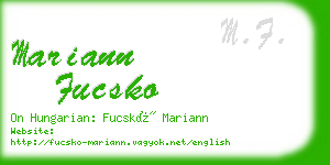 mariann fucsko business card